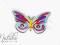 RĘCZNIE MALOWANY DREWNIANY MOTYL MAGNES / BROSZKA