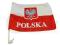 FLAGA POLSKA z uchwytem na szybę samochodu