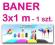 Baner 3x1 m -TANIO- 1szt. + opaski zacisk. GRATIS