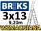 PROFESJONALNA DRABINA ALUMINIOWA BRIKS 3x13+GRATIS