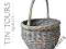 WIKLINOWY KOSZ NA GRZYBY/ ZAKUPY 34x34x26/48 cm