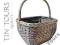 WIKLINOWY KOSZ NA GRZYBY/ ZAKUPY 39x28x26/46 cm