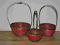 KOSZYCZKI  zielono- czerwone 3 SZTUKI