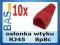 Osłonka wtyku RJ45 _ czerwona _ 10 sztuk