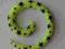 Spirala  ŻÓŁTO-ZIELONA W CZARNE GWIAZDKI 3mm