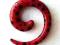 Spirala CZERWONA W CZARNE GWIAZDKI  5mm!