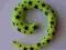Spirala ŻÓŁTO-ZIELONA W CZARNE GWIAZDKI  5mm!