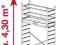 Rusztowanie jezdne, aluminiowe ProTec Krause 4.30m