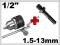 GŁOWICA NA KLUCZ 1/2 1.5 - 13 mm + REDUKTOR
