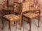 4x krzesła chippendale żakardowe kwieciste stylowe