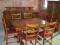 DĘBOWY KOMPLET STÓŁ 6 KRZESEŁ, WITRYNA, KOMODA