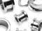TUNEL TUNELE PLUG PLUGI SREBRNY STALOWY 10MM