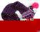 *H&amp;M* _DUŻY SZALIK _ POMPONY _gran-róż_ OKAZJA