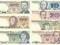 banknoty PRL zestaw UNC komplet 1982 - 1988