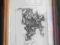 Zabytkowy rysunek w starej ramie
