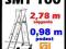 Drabina Magazynowa Aluminiowa SMT-100 FARAONE Drabina Magazynowa Aluminiowa SMT-100 FARAONE