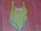 Neonowy Śliczny Strój Kąpielowy roz 98 jak NOWY