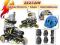 ZESTAW 2w1 WROTKI ROLKI +KASK+OCHRANIACZE r. 32-35
