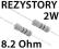 REZYSTORY OPORNIKI 2W 8R2 Ohm 12V LED 4 sztuki LED