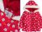 MOTHERCARE puchowa czerwona kwiaty pikowana 9-12 m