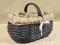WENGE WIKLINOWY KOSZ NA ZAKUPY Z OBSZYCIEM