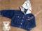 jeansowa kurtka z kapturem 6-9M r 74