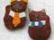 Broszki z filcu handmade, 2 sztuki, KOTY BLIŹNIAKI