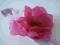 Różowo-szara opaska z kwiatami chrzest, handmade