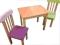 Stolik+krzesełka, ekologiczne, lite drewno, kolory
