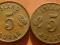 ISLANDIA,5 AURAR,1946,STAN MENNICZY= 2 SZTUKI (MC)
