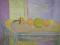 martwa natura owoce na jasnym stole 50x70 tempera