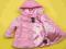 XOXO - UROCZY PŁASZCZYK WELUROWY KWIATKI 3D 6-9M