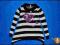 7509-11 __YD__ TRAPEZOWY SWETER STRIPED SERCE 134