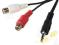 *Kabelek mini jack 3,5mm(m) - 2 x Chinch żeński(f)