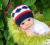 Czapka beanie ze wzorkiem 44-47cm-granat-czerw.bie