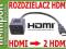 ROZDZIELACZ ROZGAŁĘŹNIK HDMI 2 PORTY FULL HD GOLD