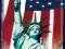 Pocztówka kartka USA STANY STATUA New York Flaga