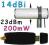 #ZESTAW 14dBi 10M + karta USB 200mW #REG. PIONOWA