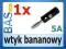 Wtyk bananowy 5A - czarny _ #12309