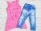 FLUO tunika+legginsy jeans 170 176 komplet na lato