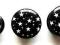 Akrylowy plug - 18mm - CZARNY W BIAŁE GWIAZDKI