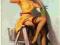 KOBIETA NA DRABINIE PIN UP GIRL POCZTÓWKA  V14009