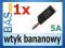 Wtyk bananowy 5A - czarny _ #14177