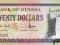 Gujana 20 Dolarów 1996 P-30a UNC