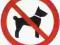 Znak:zakaz wstępu ze zwierzętami 21x21 znaki bhp