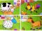 PUZZLE DREWNIANE, UKŁADANKI edukacyjne 4 tablice
