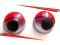 Oczy ruchome 10mm,  kolor CZERWONE nowość