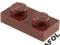 4AFOL 4x LEGO Reddish Brown Plate 1 x 2 3023