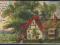 Wiejski widok  dom KOLAZ litho  1900r.