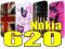 177 Etui Pokrowiec FLOWER Nokia Lumia 620 +2xFOLIA
